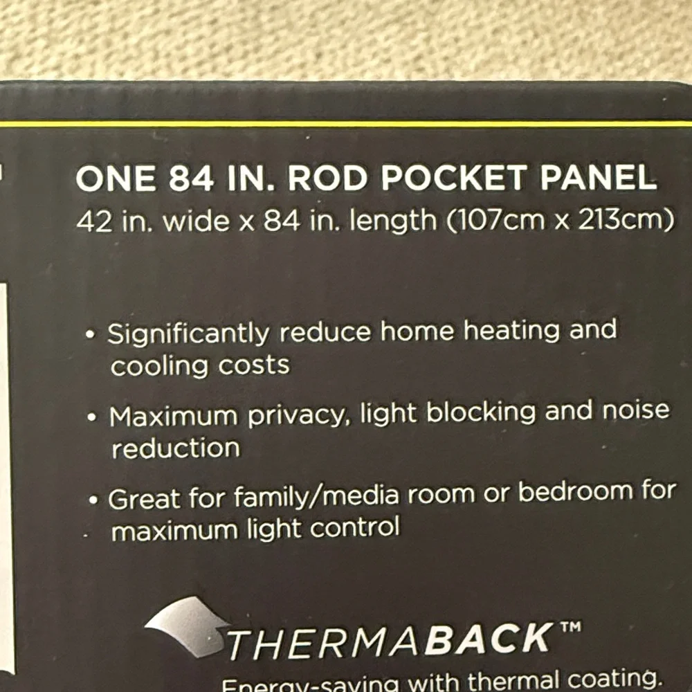 NWT Eclipse Blackout Curtain Panels in Black - Pack of 2 - Picture 10 of 13